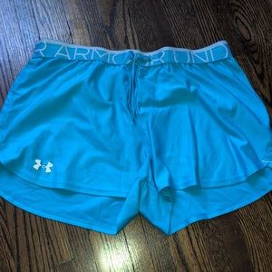 UNDERARMOR light blue running shorts